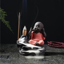 Backflow Incense Burner Creative Purple Sand Three Not Small Monk Incense Smoked Furnace Ceramic Incense Road Home Office Decor 2024 - buy cheap