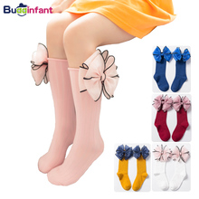 Girls Socks Kids Lace Ruffle Cotton Long Socks with Bows Princess Socks for Baby Toddler Knee High Warm Sock Frilly Bow Children 2024 - buy cheap