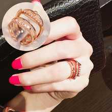 XIAO YOUNG шикарные золотистые Открытые Кольца Rhunestone для женщин модные массивные Многослойные ювелирные изделия на палец в Корейском стиле подарок 2024 - купить недорого