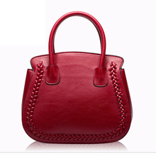 2018 new weave bag European and American fashion Litchi pattern Cowhide leather bag shoulder bag Women shell bag female handbag 2024 - buy cheap