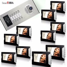 SmartYIBA-videoportero con Monitor de 7 pulgadas para apartamento, Kit de timbre de puerta con visión nocturna, timbre de acceso RFID, cámara IR, 10 2024 - compra barato
