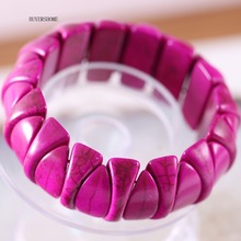Free Shipping Handmade For Women Jewelry Natural Stone Beads Purple Howlite Stretch Bracelet 8" 1Pcs H617 2024 - buy cheap