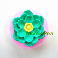 Mom&Pea 0932 Free Shipping Flower Shaped Silicone Mold Cake Decoration Fondant Cake 3D Mold Food Grade 2024 - buy cheap