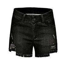SX Summer casual denim women fashion Black shorts high waists Burrs leg-openings Plus size sexy shorts 2024 - buy cheap