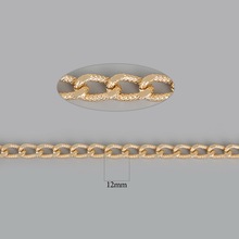 3m/sheaf chapada en plata-Cadena de aluminio/oro a granel, 12x7mm, para fabricación de joyas, pulsera, collar, materiales 2024 - compra barato
