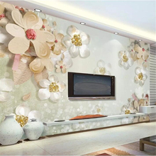 wellyu  wall papers home decor Custom wallpaper  3d stereo style jewelry flower tv background wall wall papers home decor 2024 - buy cheap