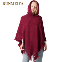 RUNMEIFA brand 2018 design new winter scarf cloak for women muffler Poncho acrylic with hat cape of operator cap Scarves 2024 - buy cheap