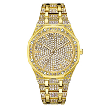 Reloj de pulsera de acero inoxidable para hombre y mujer, cronógrafo de cristal, dorado, de cuarzo, esfera grande 2024 - compra barato