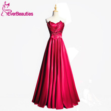 Abendkleider 2020 Evening Dress Satin with Applique Beaded Vintage Sweetheart Prom Dresses Long Formal Gown Abiye Robe De Soiree 2024 - buy cheap