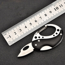 Mini folding knife Camping Sharp Cutter Box Blade Peel Outdoor Knife Pare Cutter Cut Fold Fruit Tool Carabiner Package Survive 2024 - buy cheap