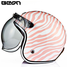 Capacete vintage de fibra de vidro para motocicleta, capacete retrô com viseira com proteção bolha 2024 - compre barato