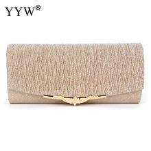 YYW 2019 Fashion Evening Clutch Purse With Chain Shoulder Bags Women's Party Clutches Gold Sliver Wedding Elegant Bag Female 2024 - buy cheap