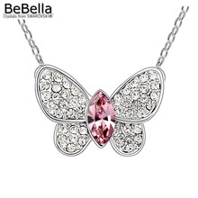 Ожерелье BeBella с подвеской в виде бабочки с кристаллами от Swarovski, ювелирные изделия, подарок на день рождения для женщин и девочек, рождественский подарок 2024 - купить недорого