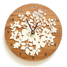 1 Pcs Acrylic Wall Clock Modern Design Flower 3D Sticker Creative Nordic Clocks Imitation Wood Clocks Wall Watch Home Decor 2022 - buy cheap