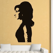 Reino unido bela mulher adesivo de parede arte icônica decoração da sua casa pvc silhueta preta mural para sala estar 2024 - compre barato