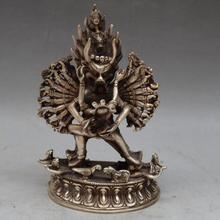 Nepal Buddha Statue Collection Copper Brass Silver-plated Niu Tau Diamond Buddha Joy Buddha 2024 - buy cheap