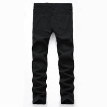 Прямая поставка мужские черные рваные джинсы модные потертые джинсовые джоггеры Hi Street байкерские джинсы брюки для мужчин 2024 - купить недорого