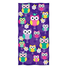 Colorful Cartoon Owl Design Kitchen Towel Microfiber Lovely Owls Beach Spa Towels for Swimmers Purple Kids Pool Towels Shower 2024 - buy cheap