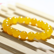 Yellow Smooth Round Beads Bracelets Natural Stone Stretch Bracelet Elastic Pulserase Diy Jewelry Expandable Gem Bijoux Fashion 2024 - buy cheap