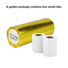 1 rolo de papel térmico de ouro 57x50mm, papel térmico pos, caixa registradora, rolo de recibo para impressora térmica de 58mm 2024 - compre barato