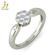 Jinhui Unisex The Tahira Ring Solid 18K White 750 Gold 0.28CT Natural Diamond  Jewelry  Free Engraving 2024 - buy cheap