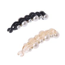 Lady Banana Hair Clips Hairpin Black Hair Holder For Women Headwear Imitation Pearl 2024 - buy cheap