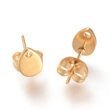 Pendientes de tuerca de acero inoxidable 100 para mujer, 8x5mm, componentes de pendientes de gota para mujer, joyería, agujero: 1mm; pin: 304mm F60, 0,8 Uds. 2024 - compra barato