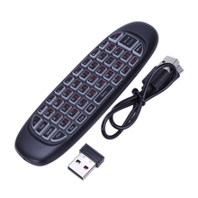 Air mouse backlight C120 English Russian version 2.4Ghz remote control mini keyboard for Android smart TV box black plastic 2024 - buy cheap