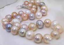 Perla Real de 11-12mm para mujer, collar hecho a mano de perlas naturales de colores enormes, joyería para mujer, regalo de moda de agua dulce 2024 - compra barato