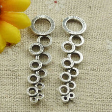 Envío Gratis 123 piezas ronda de plata tibetana anillo encantos 44x11mm #4624 2024 - compra barato