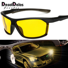 Gafas de sol polarizadas de conducción nocturna para hombre, lentes amarillas de diseñador de marca, gafas de conducción con visión nocturna, reducen el brillo, 2019 2024 - compra barato