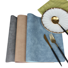 Tapetes de couro cor pura para mesa, 2 peças, apoio de qualidade, tecido, prato, mesa, casamento, uso para festa 2024 - compre barato