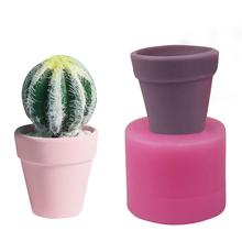 2018 3D barrel flower succulent Plant Flower Pot Silicone Mold Gypsum Cement Fleshy Flower Bonsai DIY clay resin craft mold 2024 - buy cheap