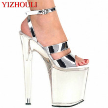 20cm Unique mirror bright colour and lustre temptation heels fashion taste the new girl star wedding shoes 2024 - buy cheap