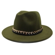 oZyc New Fashion Wool Pork Pie Boater jazz Top Hat For Women's Men's Felt Wide Brim Fedora Gambler Hats 2024 - buy cheap