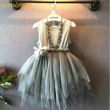 Vestido de princesa 2020, elegante, irregular, tutu para meninas de 2 a 10 anos, vestido para crianças, meninas, dc037 2024 - compre barato