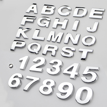 Автостайлинг ABS DIY 3D буквы ABC цифровая Автомобильная наклейка с эмблемой для Honda Toyota Subaru, логотип алфавита, автомобильные аксессуары 2024 - купить недорого