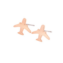 Atacado 10 pares escovado minúsculo avião brinco studs bonito brincos jóias brinco para crianças femininas 2024 - compre barato