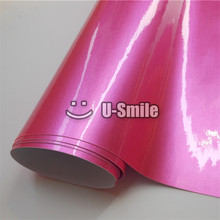 Best Quality Pink Gloss Metallic Vinyl Film Roll Bubble Free For Car Wrapping 2024 - buy cheap