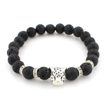 Natural Stone Beads Men Bracelets Lucky Charm Matte Black Natural Stone Beads Onyx Stone Matt Tiger Leopard Bracelets for Men 2024 - buy cheap