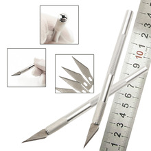 Hot Non-Slip Metal Scalpel Knife Tools Kit Cutter Engraving Craft knives + 6pcs Blades Mobile Phone PCB DIY Repair Hand Tools 2024 - buy cheap