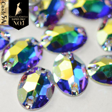 Crystal Castle Strass For Clothes 5A Super New AB Crystal Sew On Rhinestones Oval Glass Sewing Rhinetones For Clothing 2024 - buy cheap