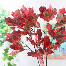 Rama de hoja de arce de Navidad Artificial, hojas de otoño de seda fina 3D, decoración de arreglos florales para fiesta, hogar y tienda 2024 - compra barato