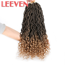 Leeven sintético 18 bohemian bohemian boêmio deusa locs crochê cabelo falso locs crochê tranças ombre trança extensão do cabelo 2024 - compre barato