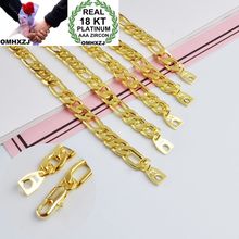 OMHXZJ Wholesale Personality Fashion OL Woman Girl Party Wedding Gift Gold Flat Lateral Chain 18KT Gold Bracelet BR127 2024 - buy cheap