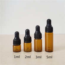 50pcs 1ml 2ml 3ml 5ml Portable Amber Aromatherapy Esstenial Oil Bottle With Glass Eye Dropper, Mini Empty Dropper Bottle 2024 - buy cheap