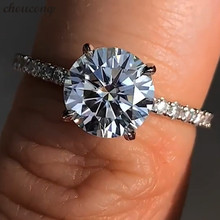 Chucong anel de dedo 100% real 925 prata esterlina 1ct sona aaaaa zircônio aliança de casamento para mulheres presentes 2024 - compre barato