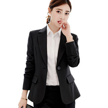 Blazer feminino com botão único, casaco preto para escritório, primavera e outono, aa686, novo, 2024 - compre barato