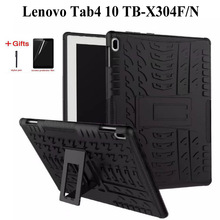 Capa híbrida 2 em 1 para lenovo, para tab4 tab 4 10 tb-x304f/n, capa de suporte para lenovo tab 4 10 capa + película + caneta 2024 - compre barato