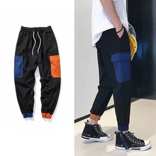 Men Hip Hop Belt Cargo Pants 2022 Man Patchwork Overalls Japanese Streetwear Joggers Pants Men Designer Harem Pants 2024 - buy cheap